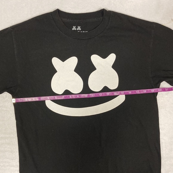 Mellogang marshmallow smile face black tee size medium - Picture 3 of 8